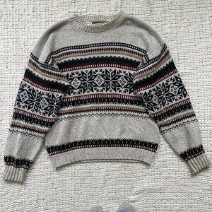Northwoods Men's Classic 90's Fair Isle Vintage Sweater - Size Large
